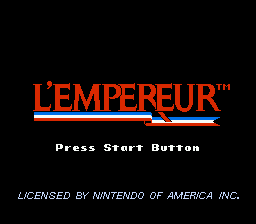 L'Empereur title screen for Famicom