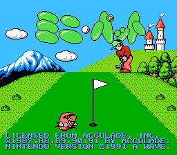 Mini-Putt title screen for Famicom