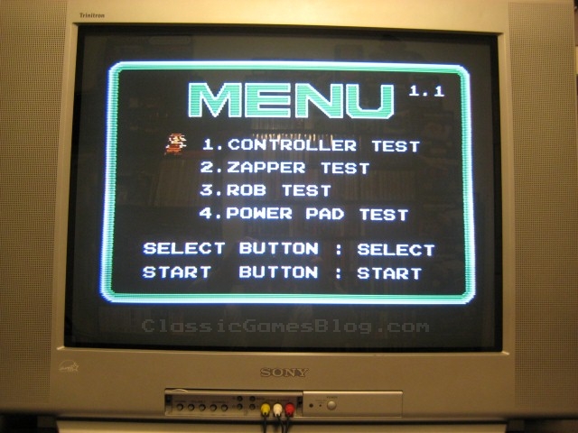 NES Test Station title screen for NES
