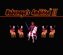 Nobunaga's Ambition 2 title screen for NES