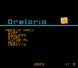 Oratorio title screen for NES
