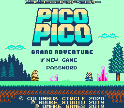 Pico Pico Grand Adventure title screen for Famicom