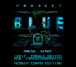 Project Blue title screen for NES