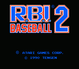 RBI Baseball 2 title screen for NES