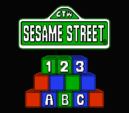 Sesame Street ABC and 123 title screen for NES
