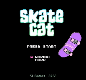 Skate Cat title screen for NES