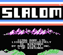 Slalom [5 Screw] title screen for NES