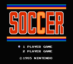 Soccer [5 Screw] title screen for NES
