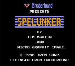 Spelunker [5 Screw] title screen for NES