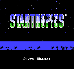 Star Tropics title screen for NES