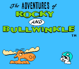 The Adventures of Rocky and Bullwinkle and Friends title screen for NES