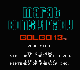 The Mafat Conspiracy title screen for NES