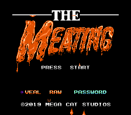The Meating title screen for NES