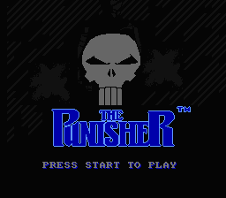 The Punisher title screen for NES