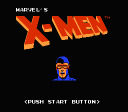 The Uncanny X-Men title screen for NES