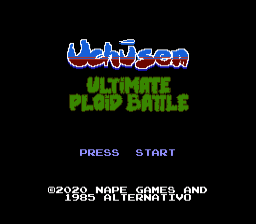 Uchusen Ultimate PLOID Battle title screen for NES