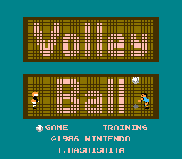 Volleyball [5 Screw] title screen for NES