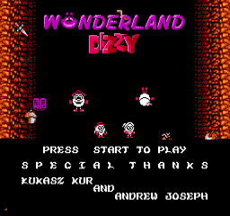 Wonderland Dizzy title screen for NES