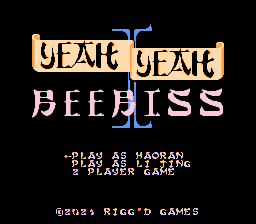 Yeah Yeah Beebiss II [Homebrew] title screen for NES