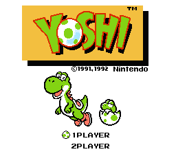 Yoshi title screen for NES