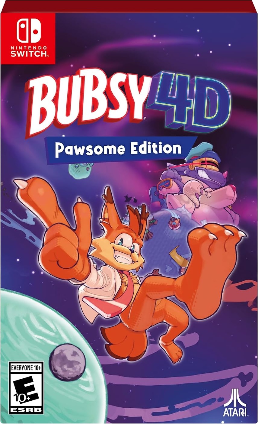 Bubsy 4D: Pawsome Edition box art for Nintendo Switch