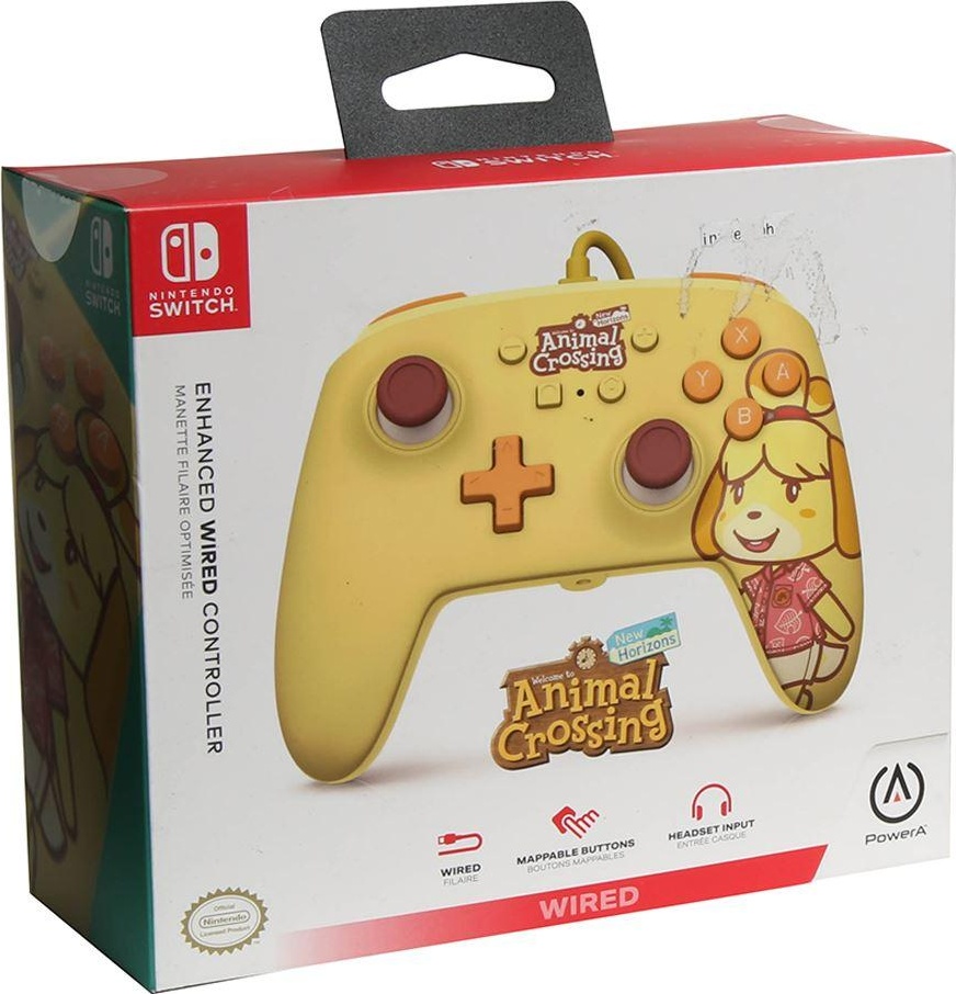 Animal Crossing: Isabelle Wired Controller box art for Nintendo Switch