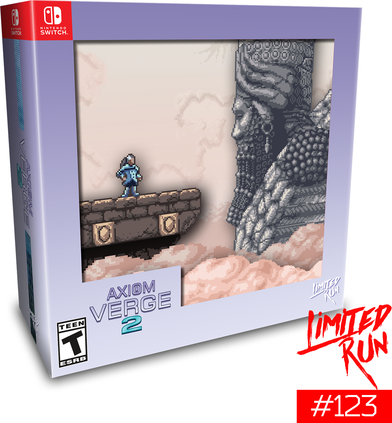 Axiom Verge 2 Collectors Edition box art for Nintendo Switch