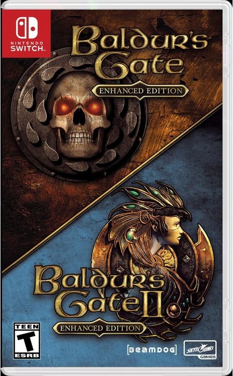 Baldur's Gate 1 & 2 Enhanced Edition box art for Nintendo Switch