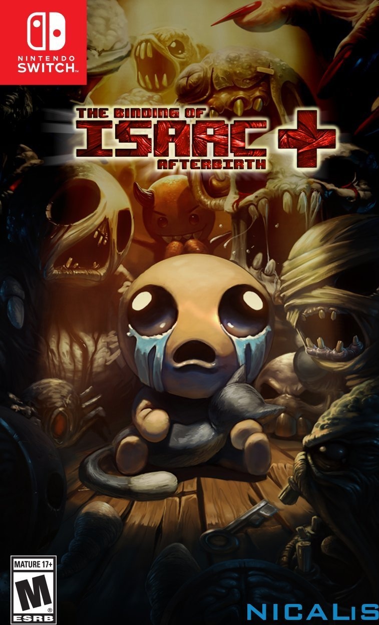 Binding of Isaac Afterbirth+ box art for Nintendo Switch