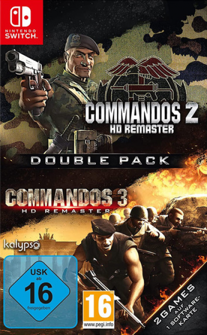 Commandos 2 & 3 HD Remaster Double Pack box art for Nintendo Switch