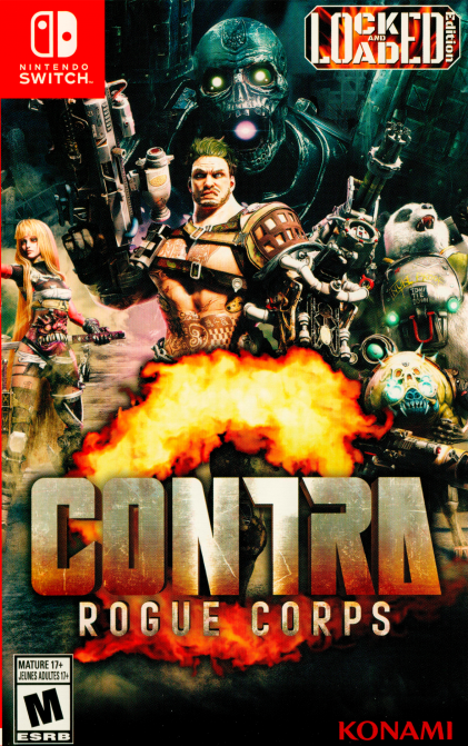 Contra Rogue Corps box art for Nintendo Switch