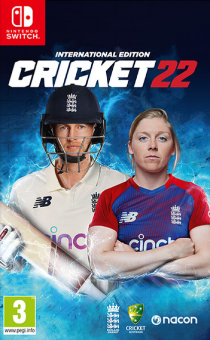 Cricket 22: The Official Game of The Ashes box art for Nintendo Switch