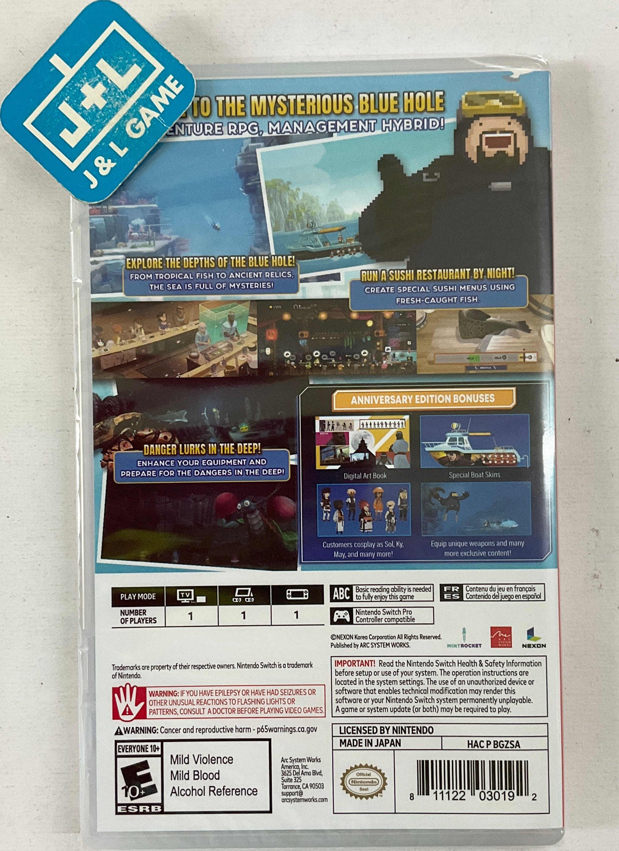 Dave the Diver: Anniversary Edition box art for Nintendo Switch
