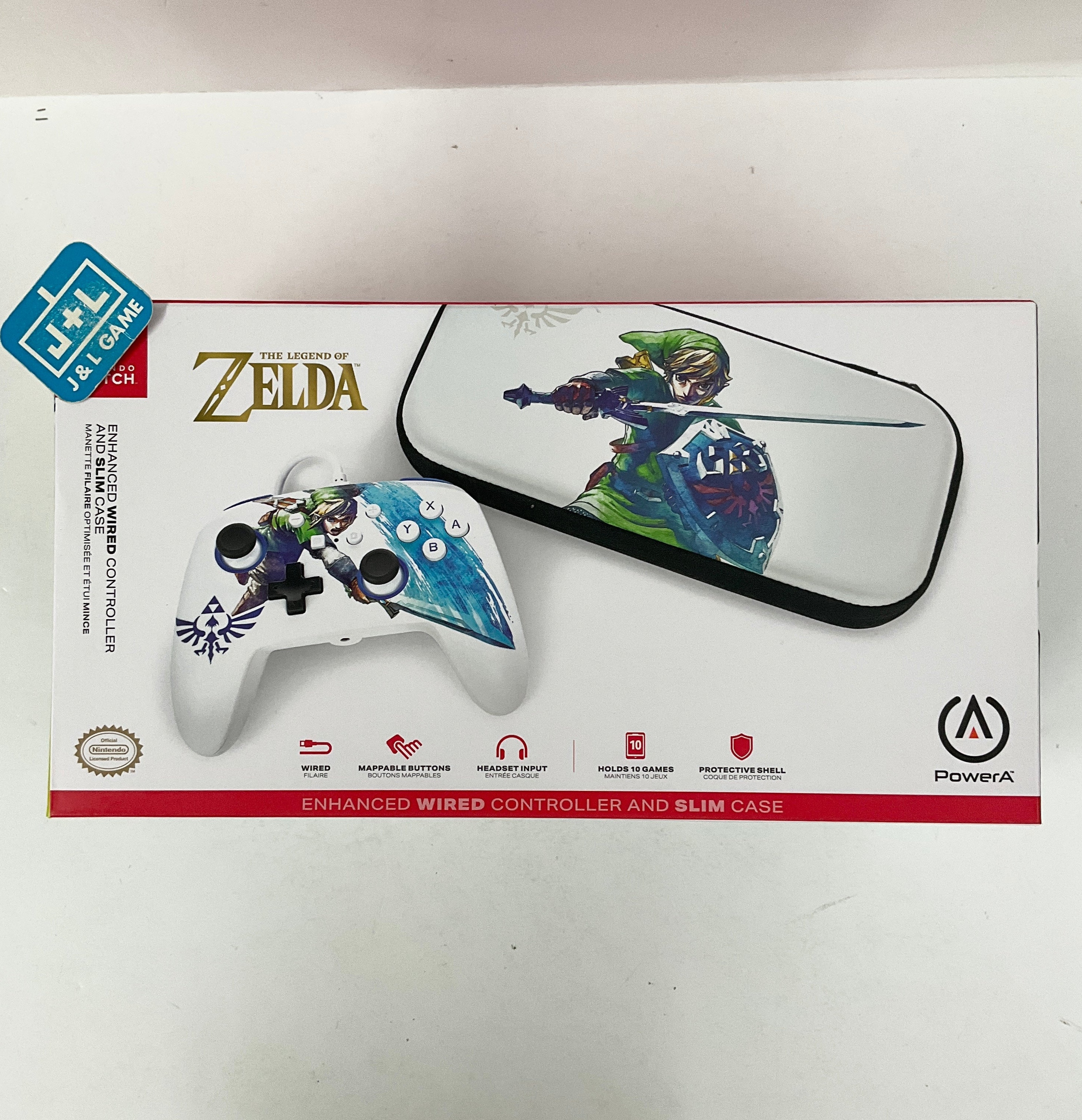 Zelda Wired Controller and Slim Case box art for Nintendo Switch