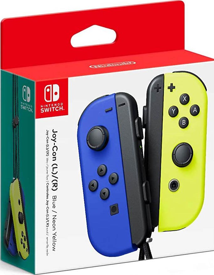 Joy-Con Neon Blue & Yellow box art for Nintendo Switch