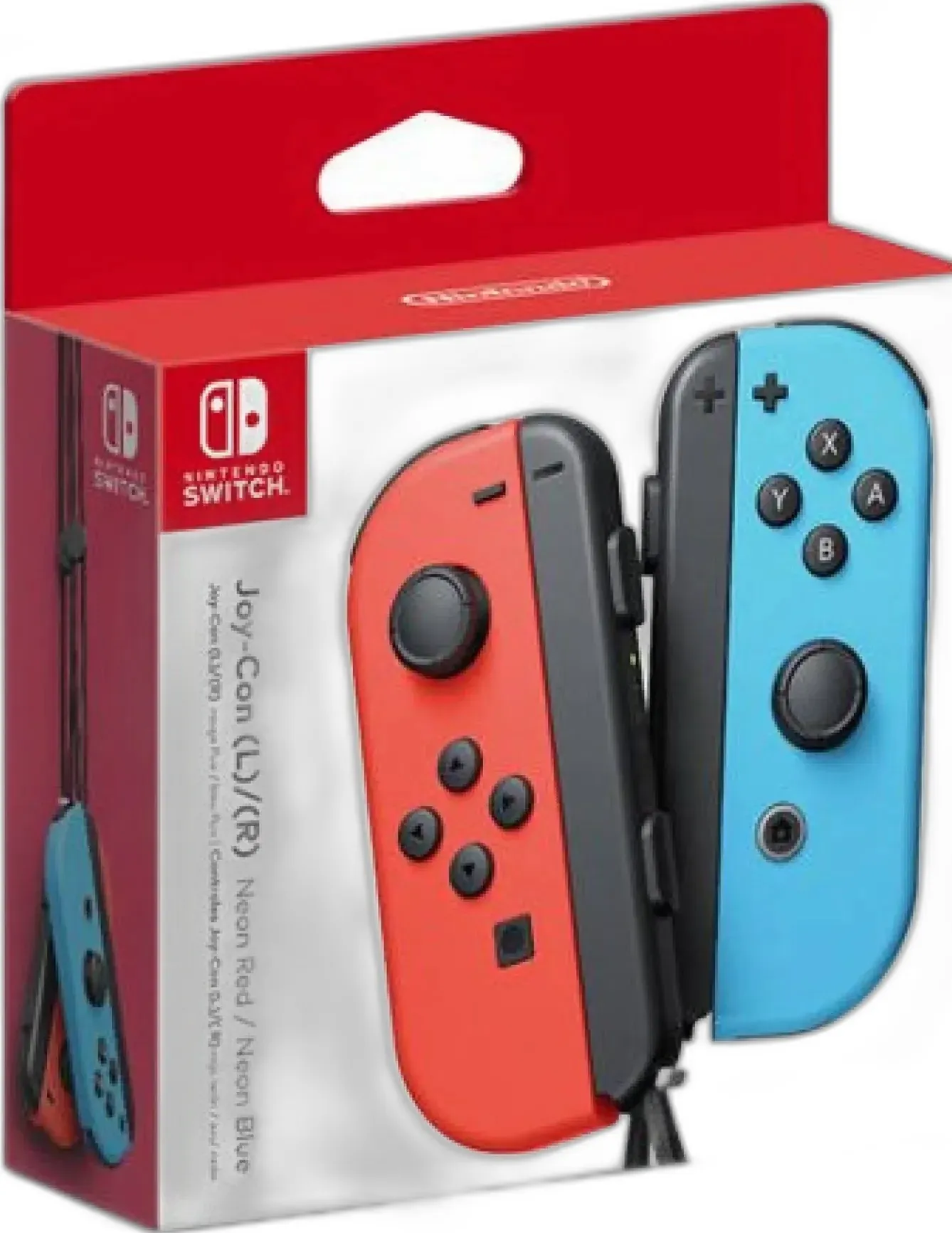 Joy-Con Neon Red & Neon Blue box art for Nintendo Switch