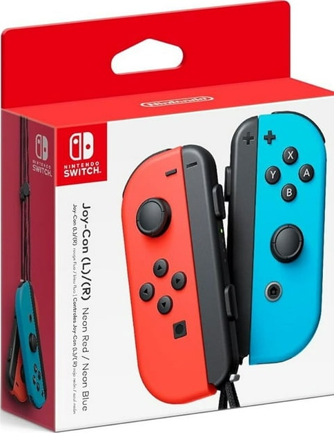 Joy-Con Neon Red & Neon Blue box art for Nintendo Switch