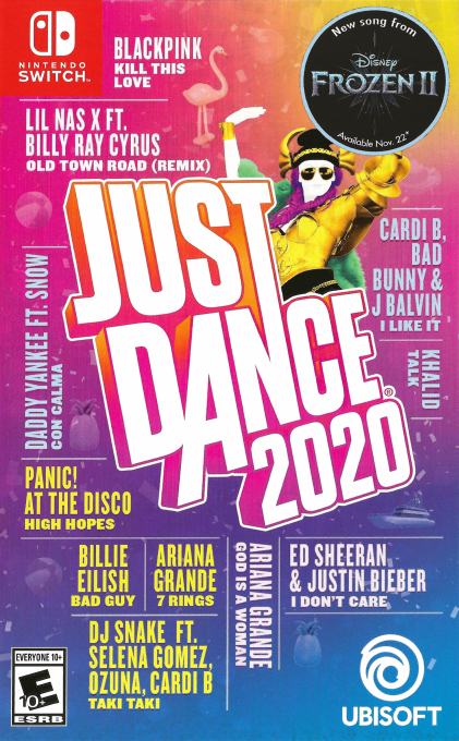 Just Dance 2020 box art for Nintendo Switch