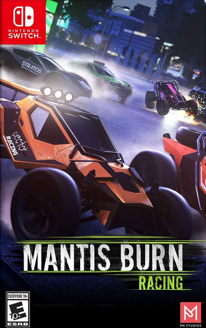 Mantis Burn Racing box art for Nintendo Switch