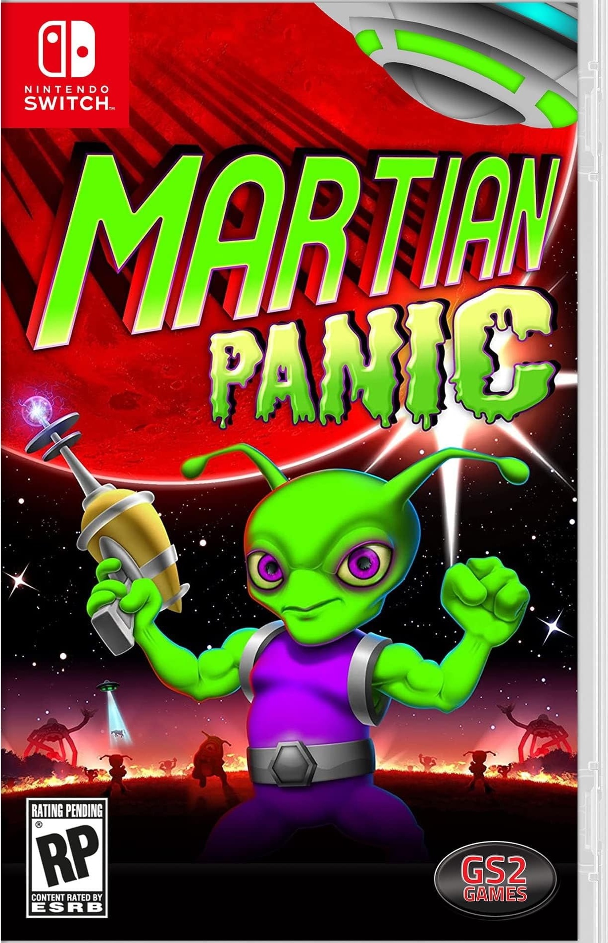 Martian Panic Alien Blaster box art for Nintendo Switch