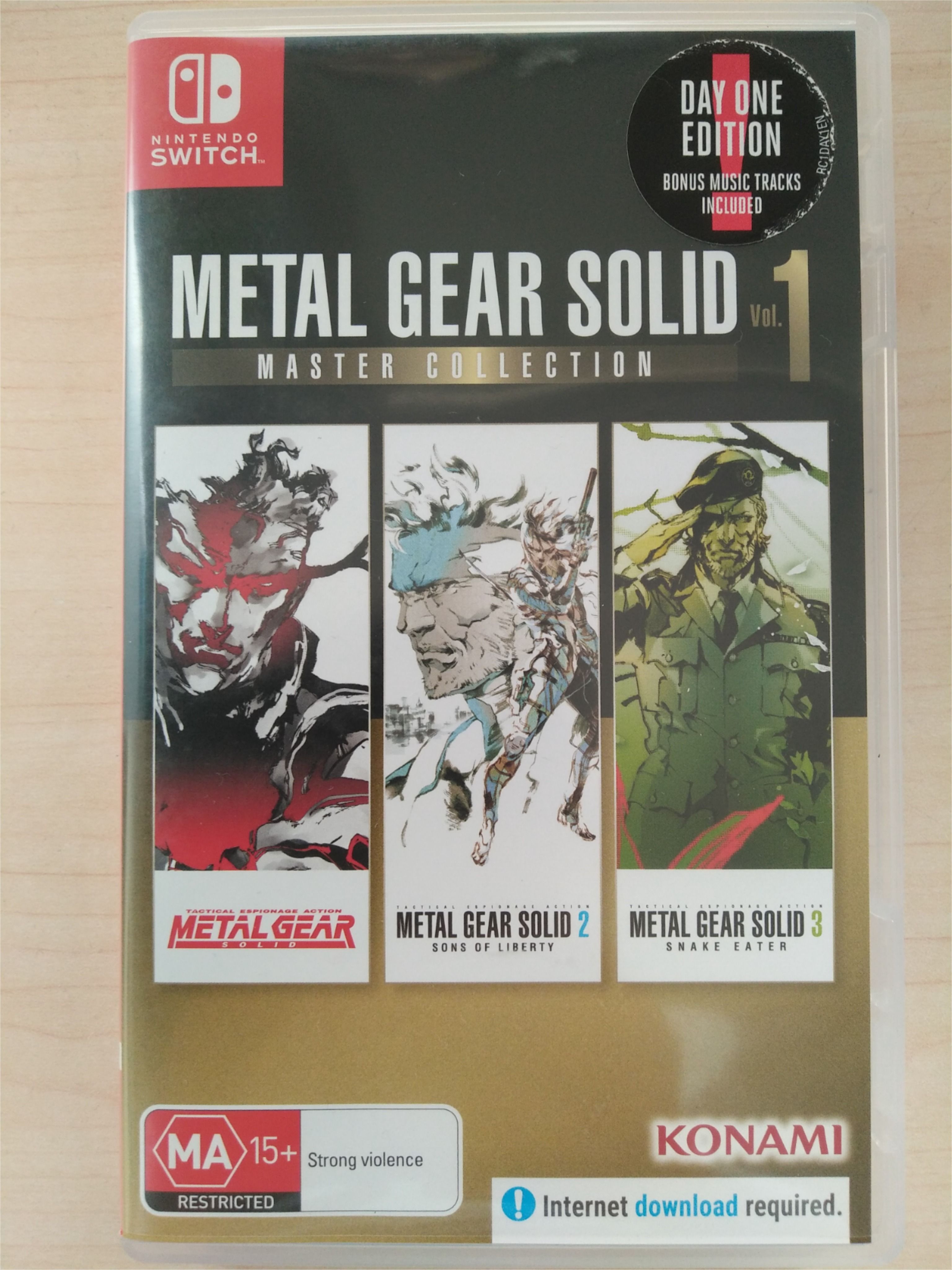 Metal Gear Solid Vol. 1 Master Collection box art for Nintendo Switch