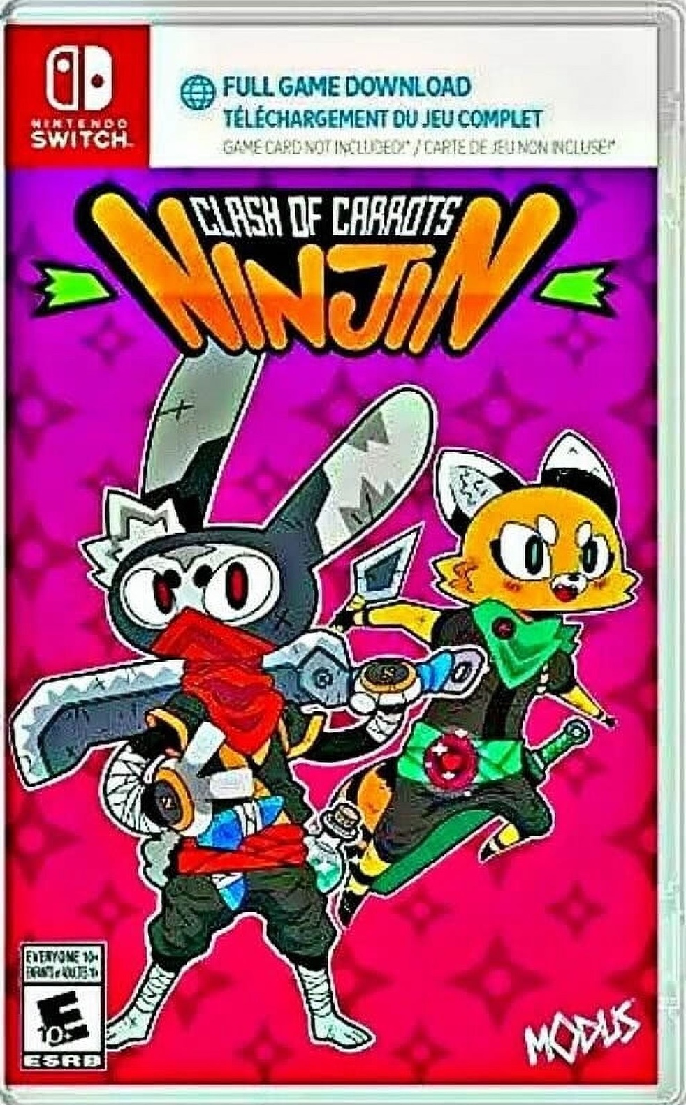 NinJin Clash of Carrots box art for Nintendo Switch