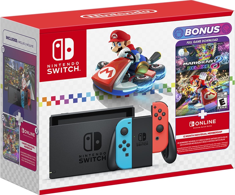 Nintendo Switch Mario Kart 8 Deluxe Bundle box art for Nintendo Switch