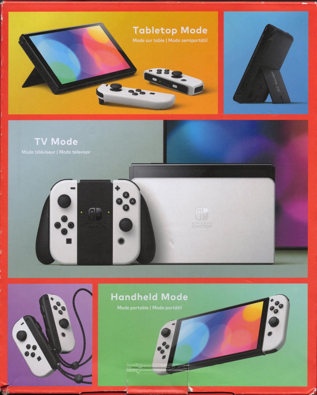 Nintendo Switch OLED with White Joy-Con box art for Nintendo Switch