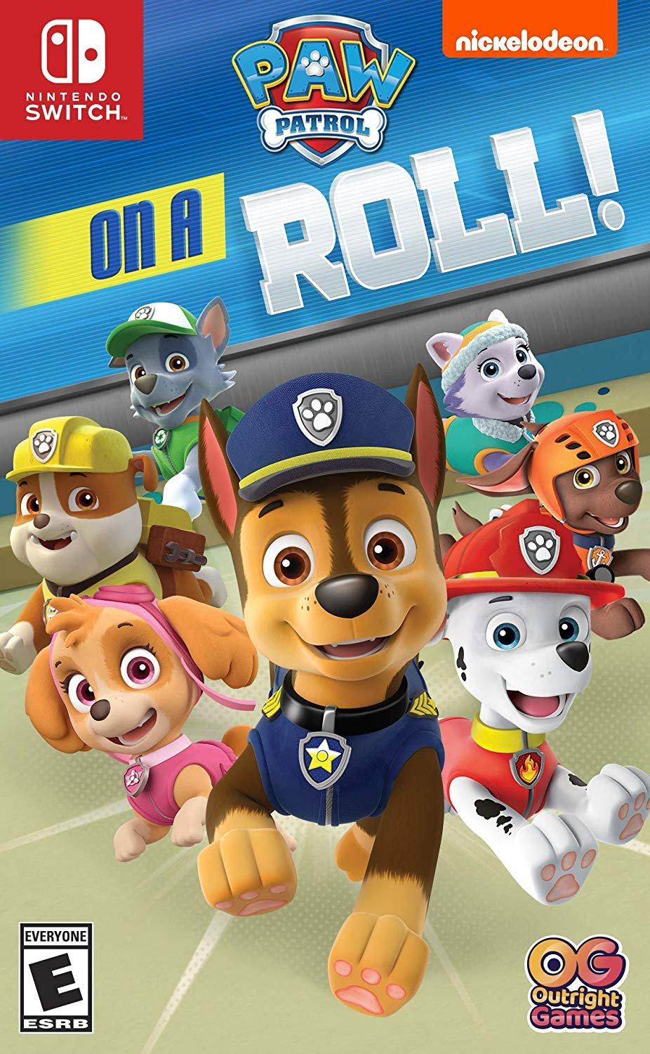 Paw Patrol on a Roll box art for Nintendo Switch