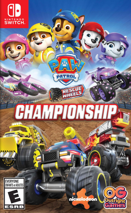 Paw Patrol Rescue Wheels Championship box art for Nintendo Switch