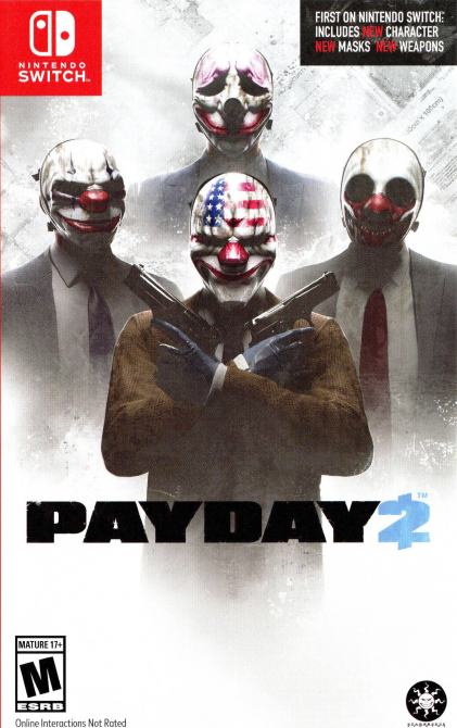 Payday 2 box art for Nintendo Switch