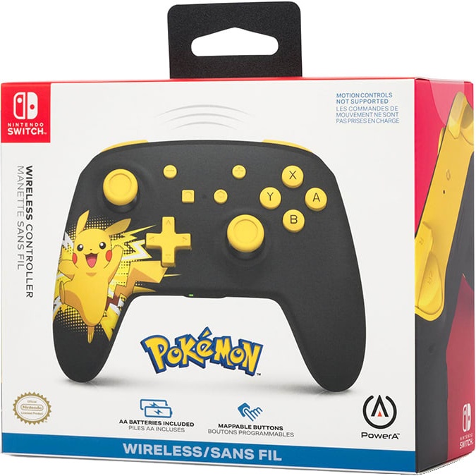 Pikachu Black & Gold Wireless Controller box art for Nintendo Switch