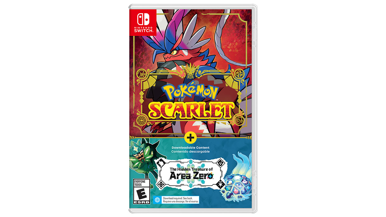 Pokemon Scarlet + The Hidden Treasure of Area Zero box art for Nintendo Switch