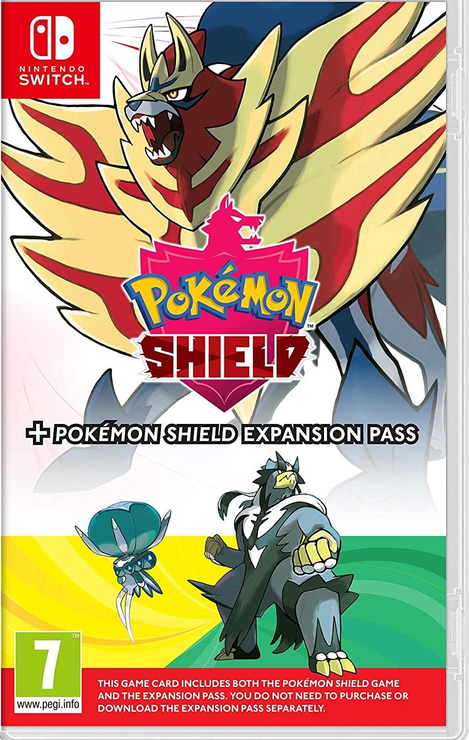Pokemon Shield + Pokemon Shield Expansion Pass box art for Nintendo Switch